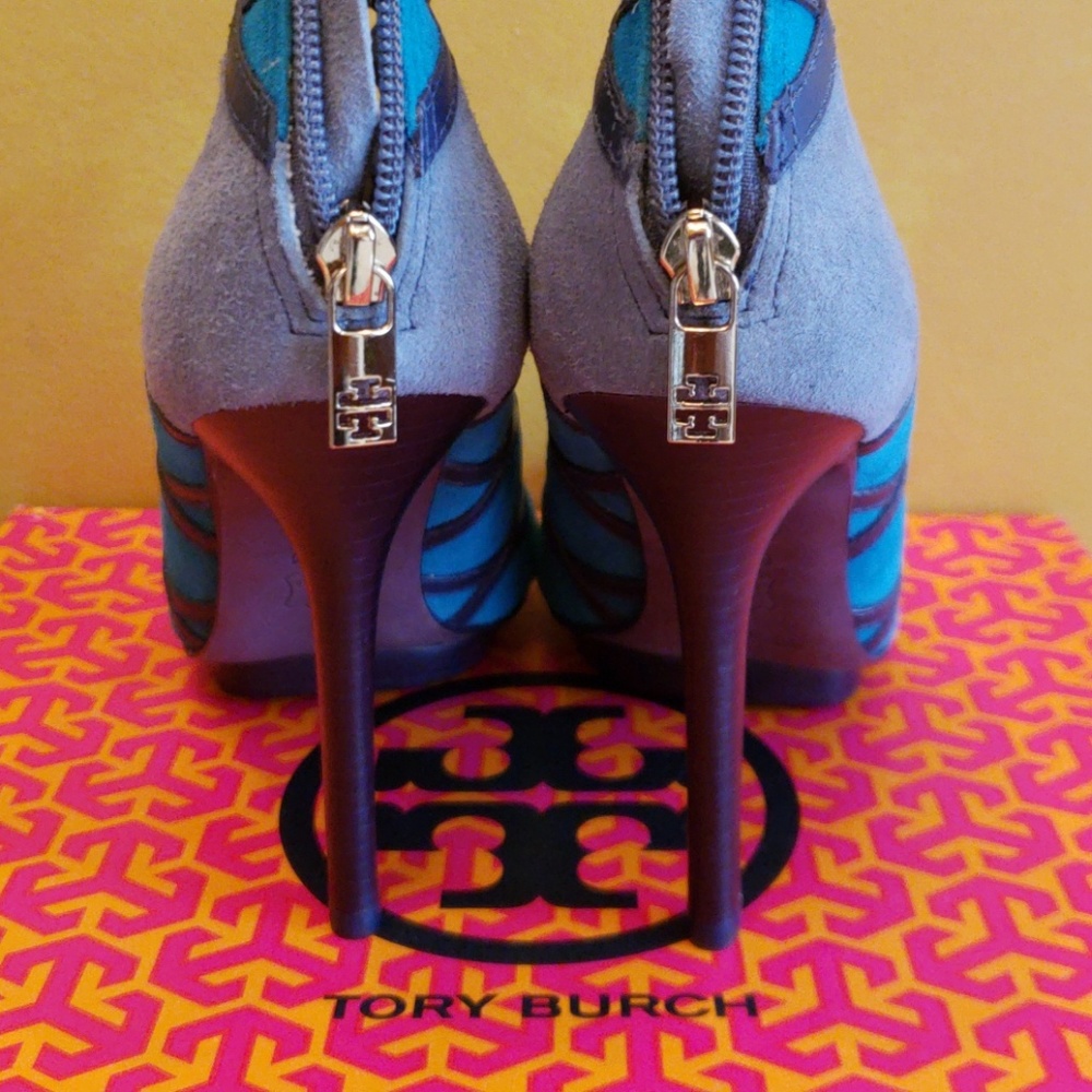 Tory Burch Blue/Grey/Teal Sheila Sandals - Picture 4 of 8